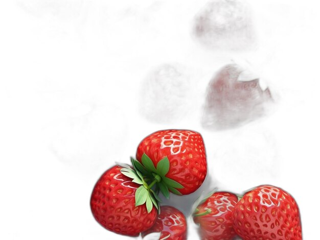 PSD psd de fraise sur fond blanc