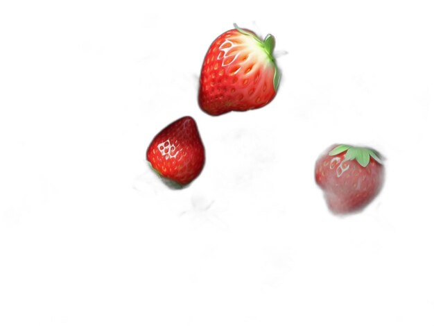 PSD psd de fraise sur fond blanc