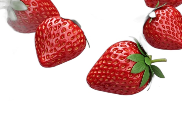 PSD psd de fraise sur fond blanc