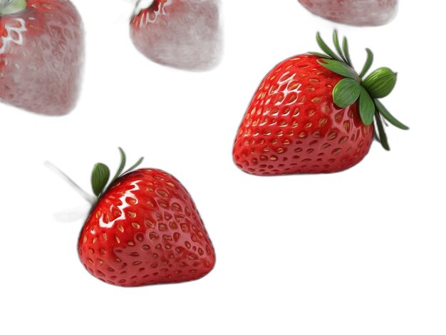 PSD psd de fraise sur fond blanc