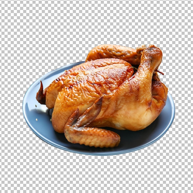 PSD frango inteiro assado em fundo transparente