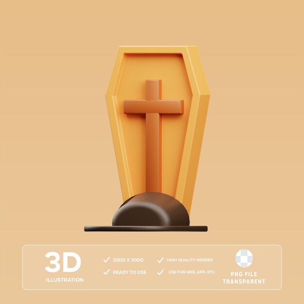PSD Friedhof 3D-Illustration