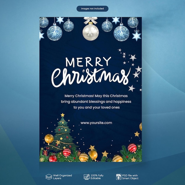 PSD frohe Weihnachten und frohes neues Jahr für die Social Media Post-Vorlage