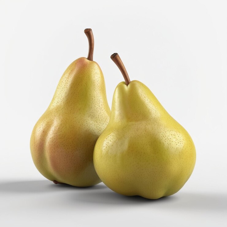 PSD psd de fruta de pera sobre un fondo blanco