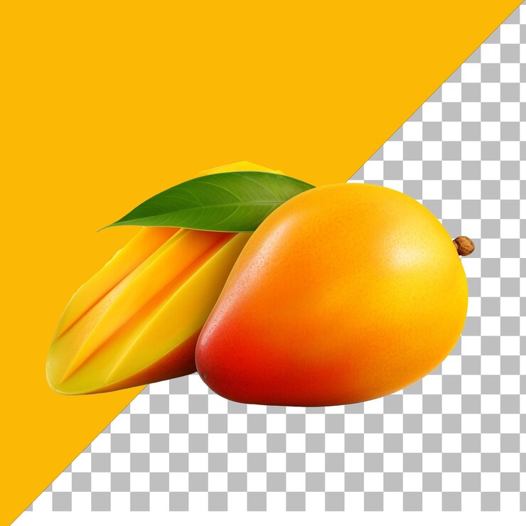 psd Frutas aisladas de mango sobre un fondo transparente