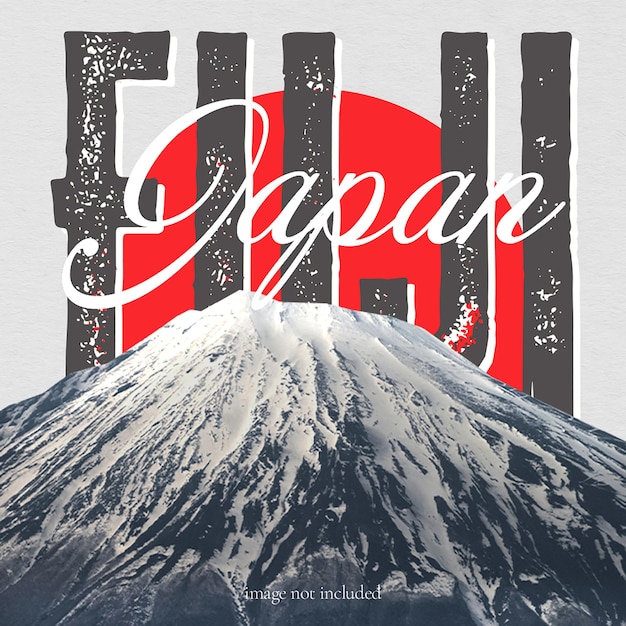 PSD Fuji japanische Stadt Instagram-Post-Vorlage