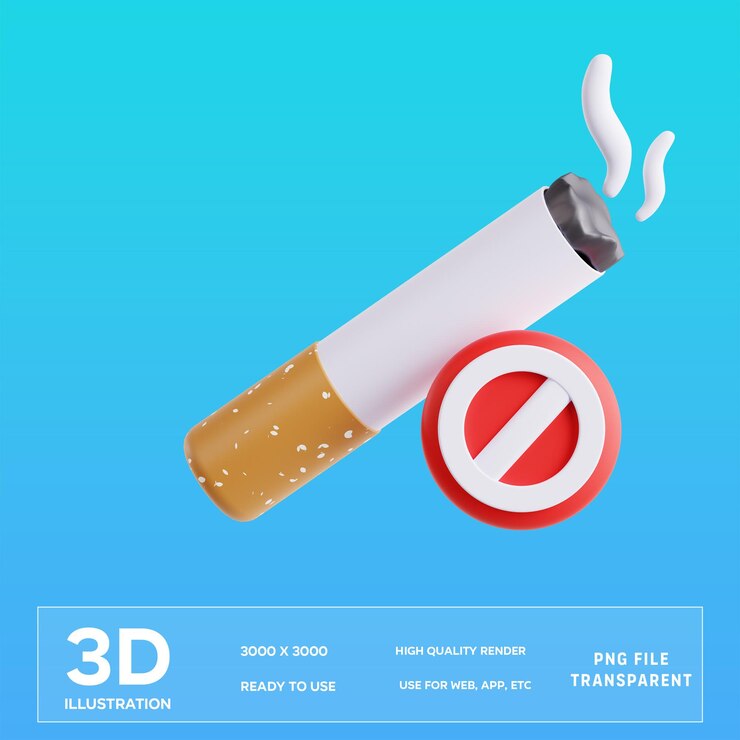 PSD sin fumar Ilustración en 3D