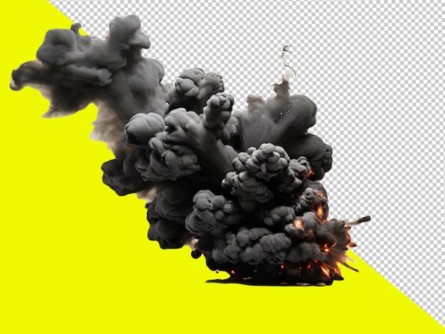 PSD psd d'une fumée d'explosion sur un fond transparent