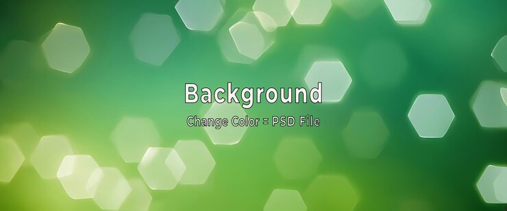 PSD psd fundo abstrato verde com padrão de hexágonos de luz e textura de degradê suave ia