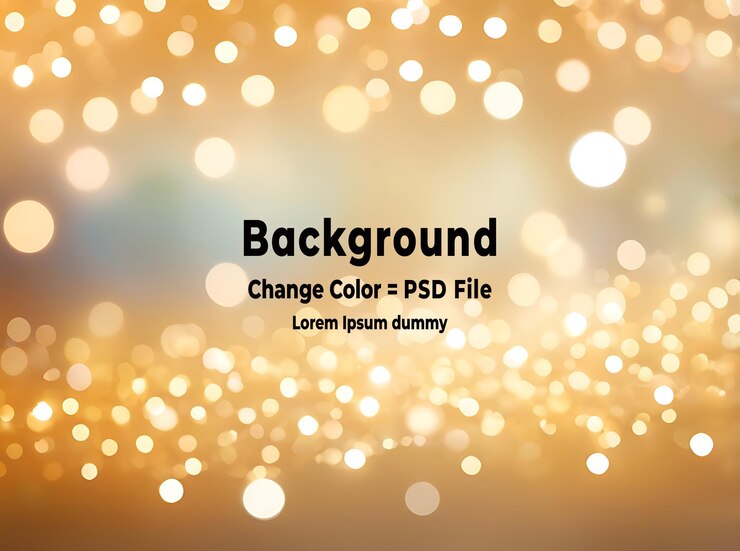 PSD psd fundo de creme abstrato com luzes de festival desfocadas e bokeh de celebração ao ar livre