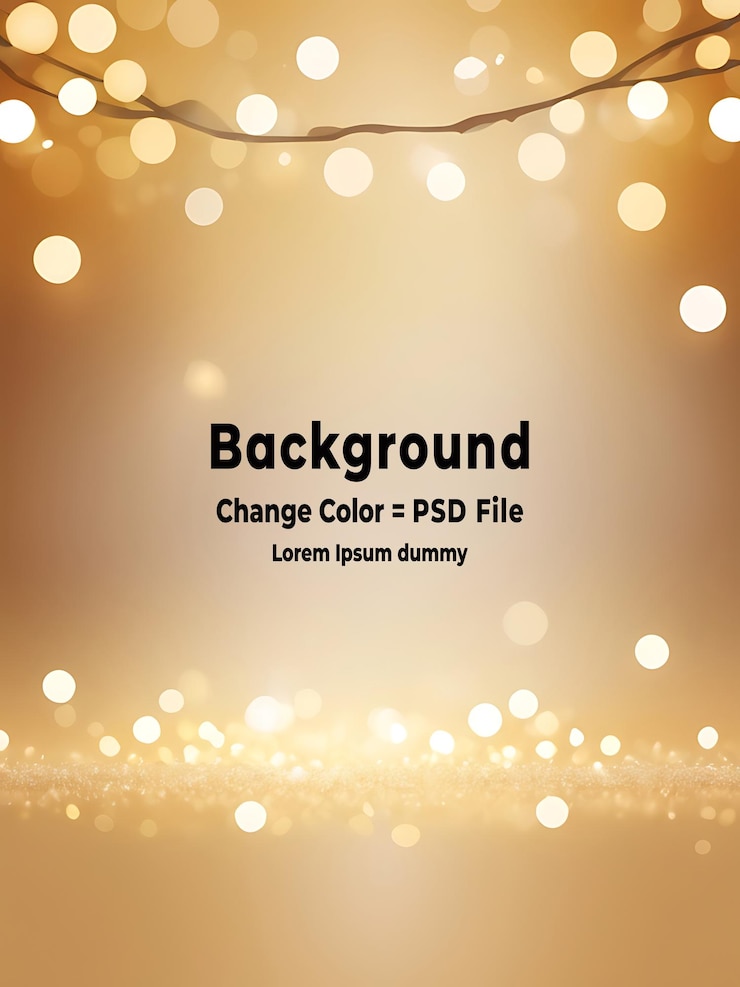 PSD psd fundo de creme abstrato com luzes de festival desfocadas e bokeh de celebração ao ar livre