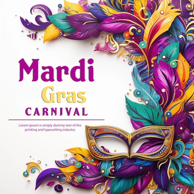 Psd fundo do carnaval de mardi gras