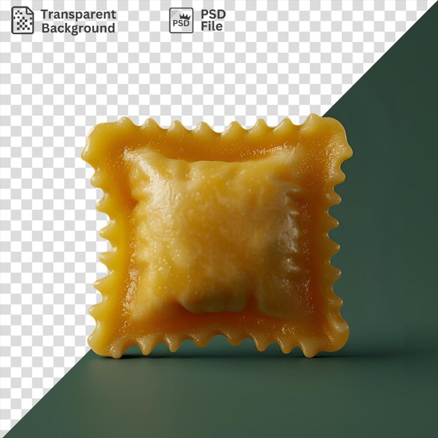 Psd fundo transparente ravioli de queijo sobre um fundo verde