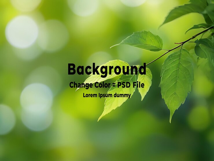 PSD psd fundo verde natural de folhas verdes desfocadas com bokeh