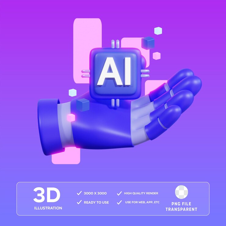 PSD furture mano ai Ilustración en 3D