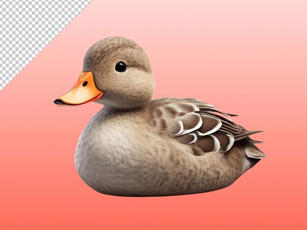 Psd de un gadwall en un fondo transparente