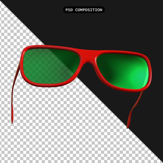 PSD psd gafas de sol moda aislada en 3d ilustración de renderización