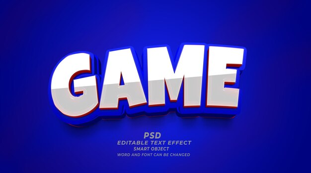 PSD Game 3d Editable Text Effect Photoshop Template