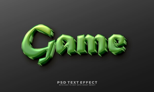 PSD game 3d editable text effect