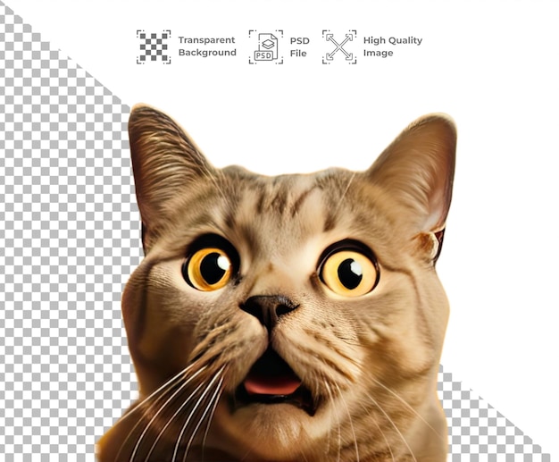 PSD psd gato lindo aislado en un fondo transparente