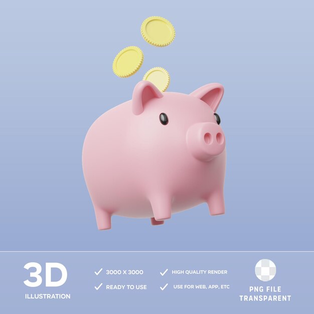 PSD-Geldersparnisse in 3D-Illustration