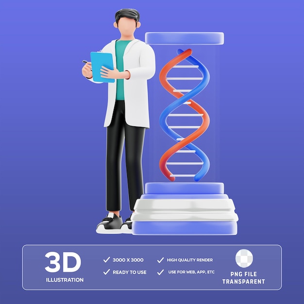 PSD-Genetikforschung 3D-Illustration