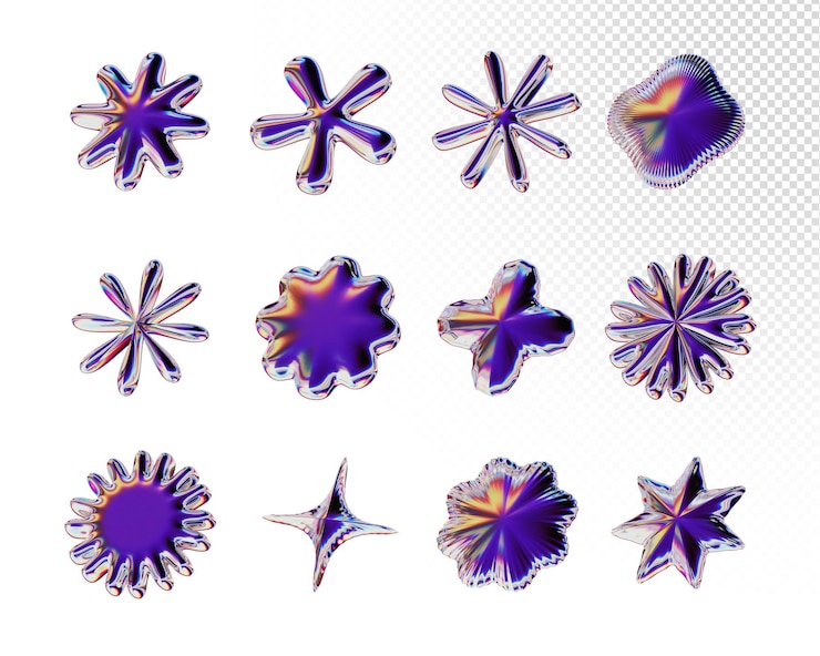 PSD psd glänzendes chrom 3d-rendering-ikonen-sammlung