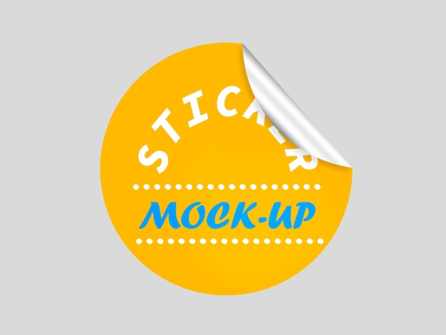 PSD Glossy Round Sticker Mockup Design Template (Template di progettazione di adesivi rotondi lucidi)