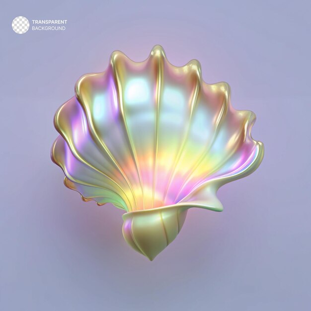 PSD psd glowing gradient shapes seashell (formas de gradiente brilhante de conchas marinhas)