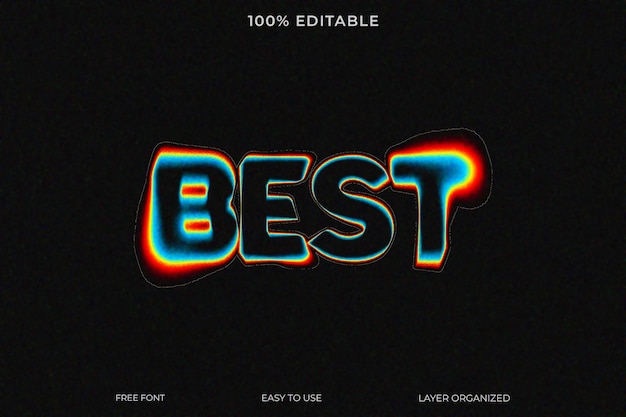 PSD Glowing melt estilo de efecto de texto en 3D