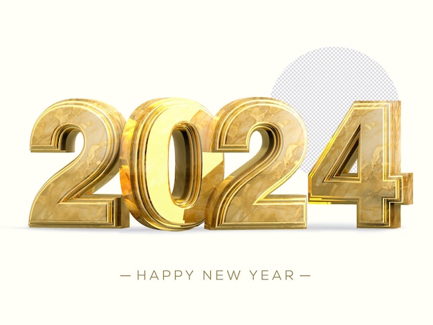 PSD golden 2024 Neujahr 3d