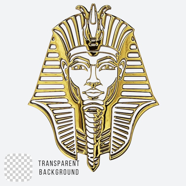 Psd golden pharaoh y2k abstrakte form 3d-rendering