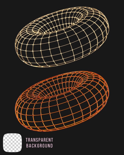 Psd golden y2k abstrakte Form 3D-Rendering