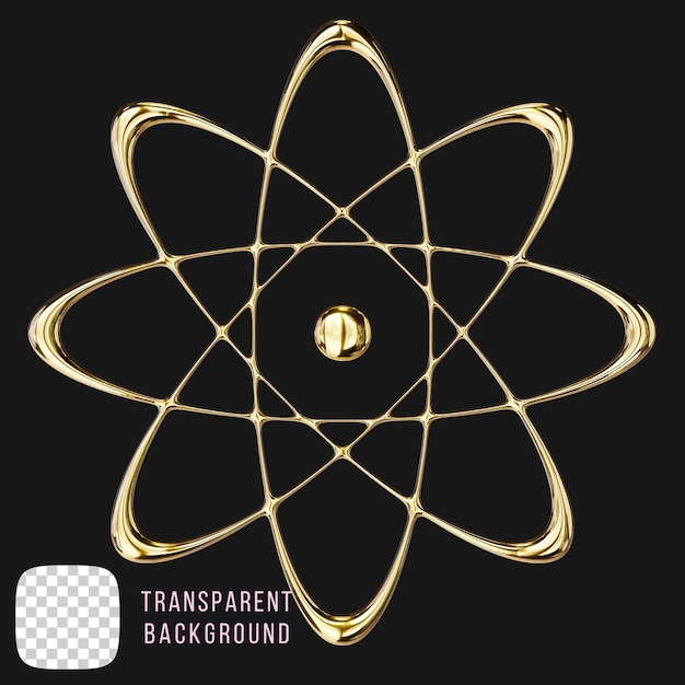 Psd golden y2k abstrakte Form 3D-Rendering