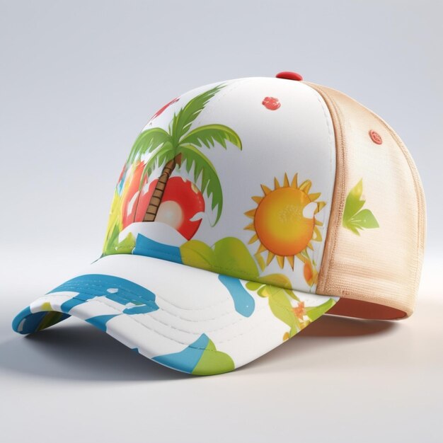 PSD psd de gorra de verano sobre un fondo blanco