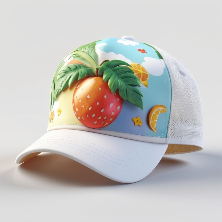 PSD psd de gorra de verano sobre un fondo blanco