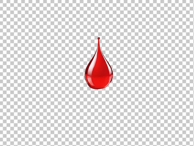 Psd de una gota de sangre roja brillante y brillante