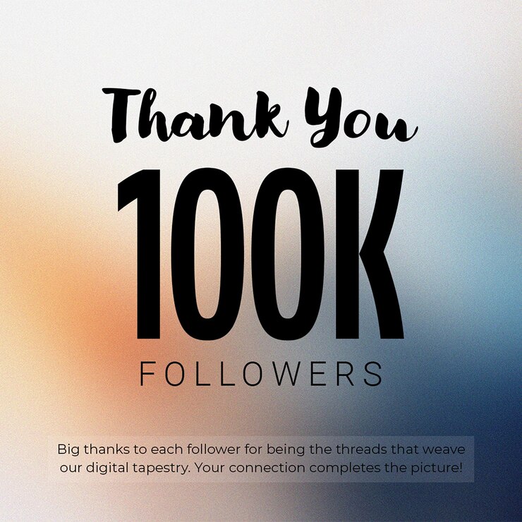PSD psd gracias por los 100k seguidores diseño tipográfico para redes sociales instagram post