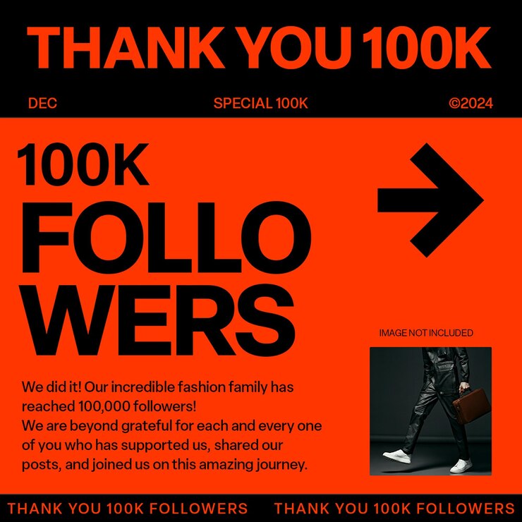 PSD psd gracias 100k seguidores saludos diseño para redes sociales e instagram plantilla de publicación
