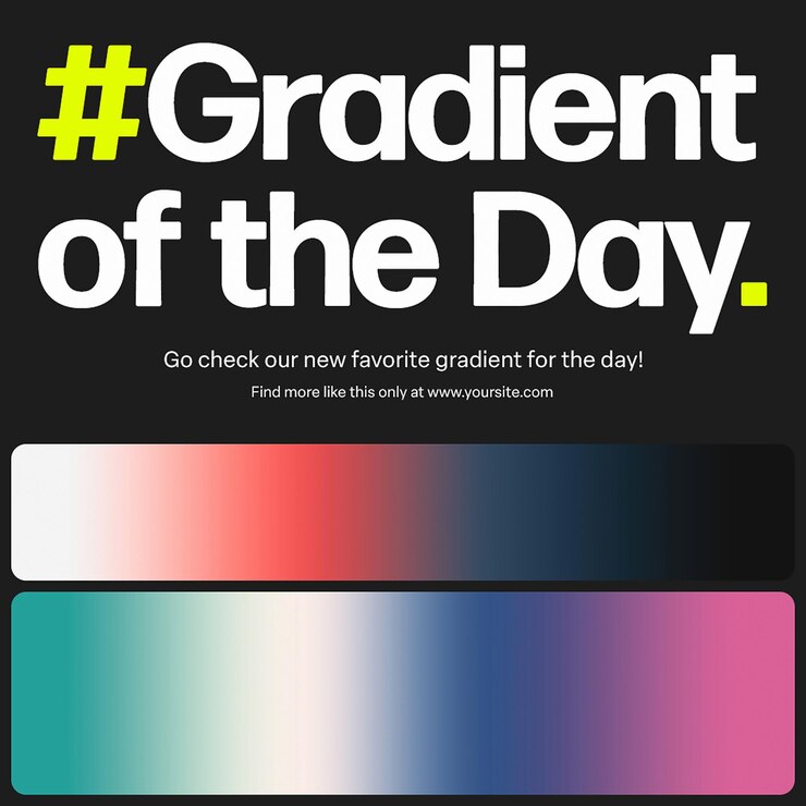 PSD psd gradient of the day design concept per i social media e il modello di post di instagram