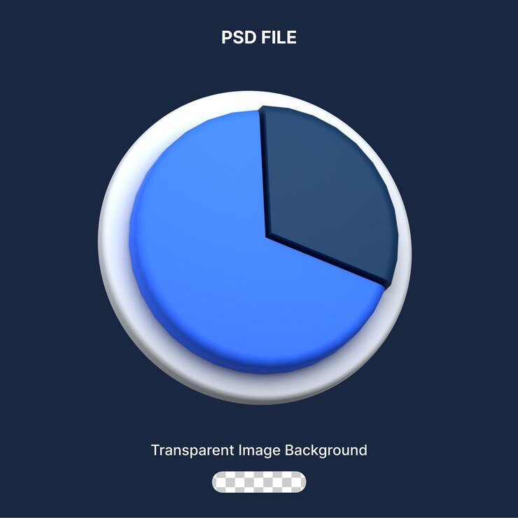PSD gráfico circular de iconos 3d aislado en el fondo transparente
