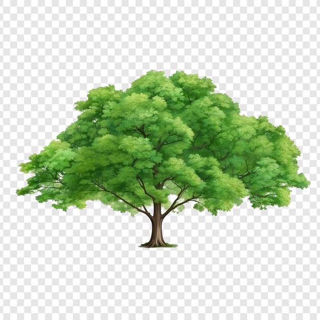 PSD psd grand arbre vert avec un fond transparent