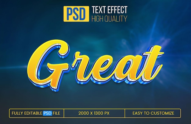 PSD psd grande modelo de efeito de texto editável