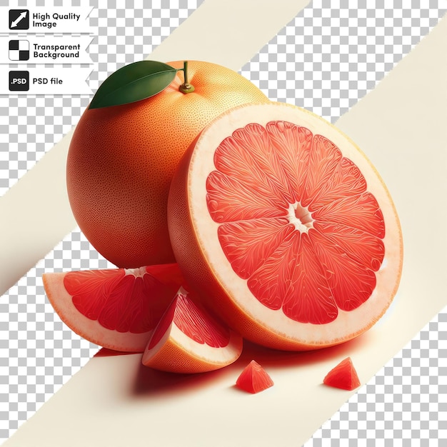 PSD Grapefruit auf transparentem Hintergrund