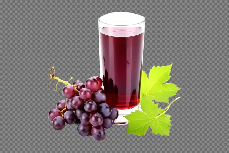 PSD psd grapes with juiceglass png isolated on transparent background