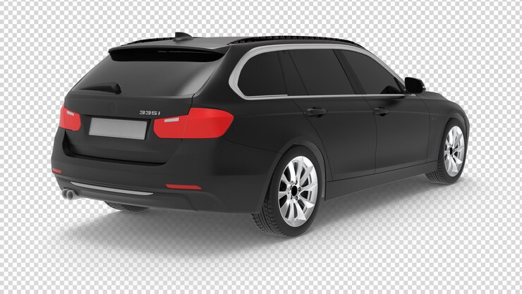 PSD psd gratis auto nera su sfondo trasparente