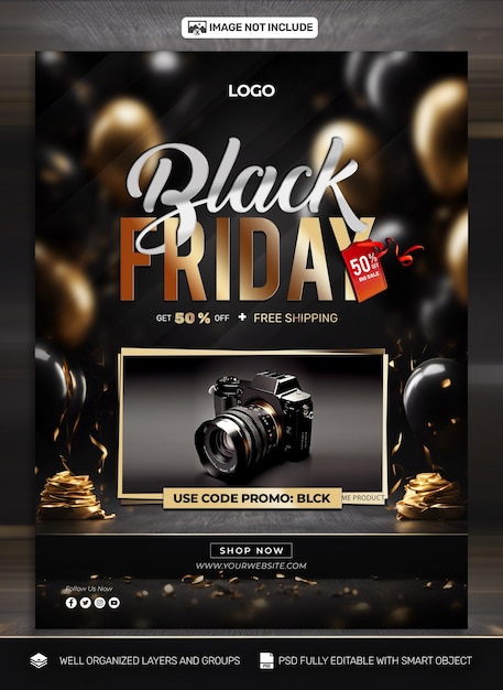 PSD psd gratis black friday poster amplificador de redes sociales banner tamplates