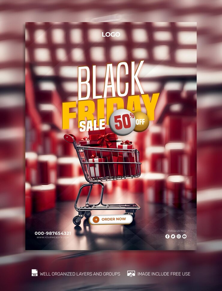 PSD psd gratis black friday poster amplificador de redes sociales banner tamplates