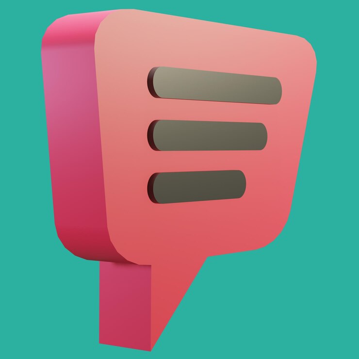 PSD psd gratis chat de burbujas de renderizado 3d con forma de cuadro de color rojo y