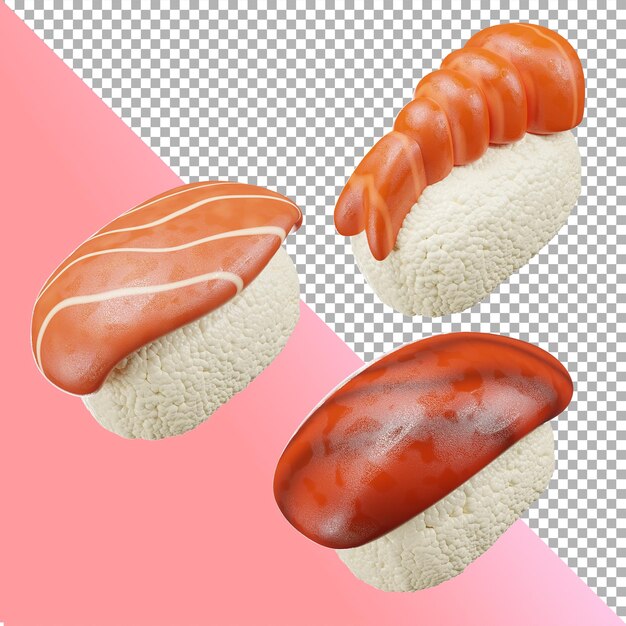 PSD psd gratis ciclos de renderizado 3d sushi yummy